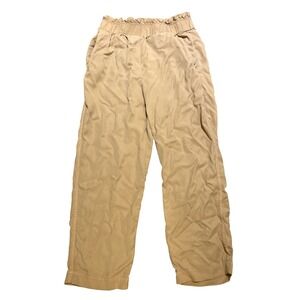Aritzia The Group Babaton Pants Women's Sz M Khaki Casual Elastic Waist Pockets‎